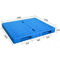 1400*1200*150mm Durable Strong Pallet Double Sided Blow Moulding Plastic Pallets